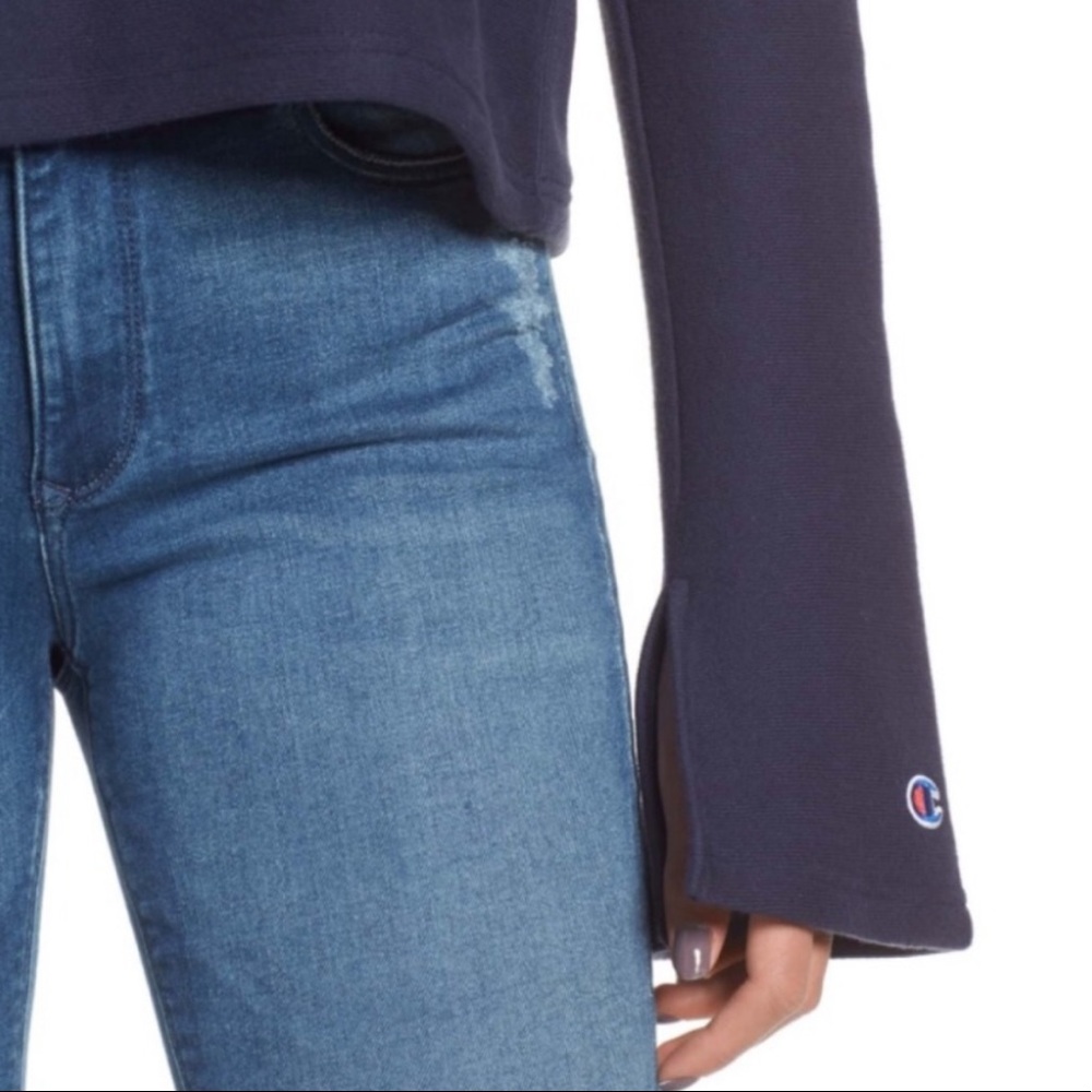 Champion Reverse Weave Colorblock Crop Hoodie Siz… - image 7